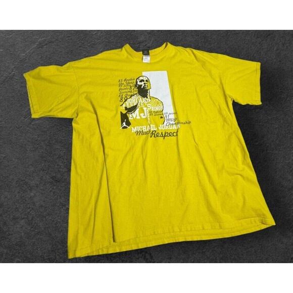 Nike Jordan Brand T-Shirt “Michael Jordan Much Respect” Yellow Jumpman Logo 4xl - Picture 1 of 3